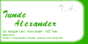 tunde alexander business card